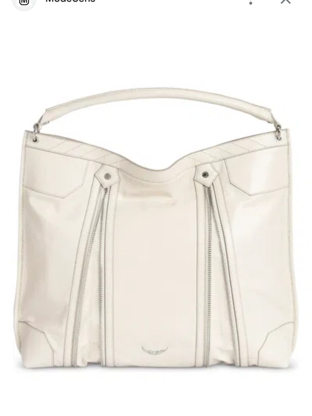 $498 Zadig & Voltaire SUNNY VINTAGE PATENT HOBO BAG IN FLASH